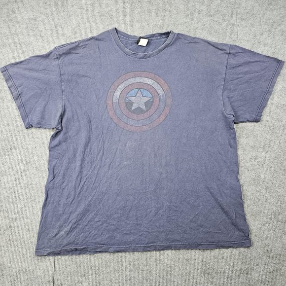 Vintage Mad Engine Marvel Captain America Shirt Mens XL Blue Shield Y2K Hero 90s - Picture 1 of 7